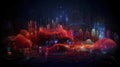 Abstract Futuristic infographic with Visual data complexity, represent Big data concept, node base programming Royalty Free Stock Photo