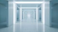 Abstract futuristic light corridor interior, Modern minimal background, 3D Rendering Royalty Free Stock Photo