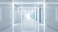 Abstract futuristic light corridor interior, Modern minimal background, 3D Rendering Royalty Free Stock Photo