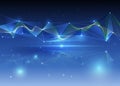 Abstract futuristic - Molecules technology with wave background
