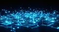 Abstract Futuristic Network Connection Background Digital Data Stream Visualization of Global Technology Structure and Big Data Ex Royalty Free Stock Photo