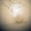 Abstract futuristic network shapes. High tech background, connecting lines and dots, polygonal linear texture. World Royalty Free Stock Photo