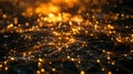Abstract futuristic network visualization glowing nodes and connecting lines data communication Royalty Free Stock Photo