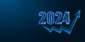 Abstract futuristic 2024 New Year business development strategy concept digital web banner template