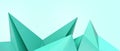 Abstract futuristic Origami Paper art. Creative idea success and goal with Geometric shapes Triangle Concept on Green. Minimal