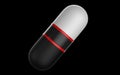 Abstract futuristic pill macro on black background Royalty Free Stock Photo