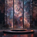 Abstract cosmic futuristic showcase mockup podium AI generated
