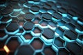 Abstract futuristic surface concept with hexagons. Minimal hexagonal grid pattern animation in light blue.