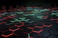 Abstract futuristic surface concept with hexagons. Trendy sci-fi technology background Royalty Free Stock Photo