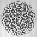 Abstract futuristic surface hexagon pattern. 3D Rendering. Realistic geometric mesh