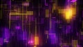 Futuristic Sweet Purple Yellow Shiny Digital Data Technology With Horizontal And Vertical Dotted Lines Flat Field