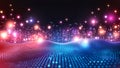 Abstract Futuristic Technology Background Digital Data Wave Glow Network Royalty Free Stock Photo