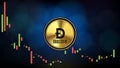 futuristic technology background of Dogecoin DOGE Price graph Chart coin digital cryptocurrency