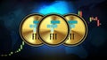 Futuristic technology background of FTX Token FTT Price graph Chart coin digital cryptocurrency