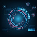 Abstract Futuristic Technology Background. HUD circle element. Hi-tech communication concept Royalty Free Stock Photo