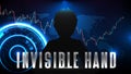 Futuristic technology background of invisible hand stock market