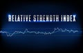 futuristic technology background of stock market and relative strength index rsi chart graph