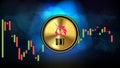 Futuristic technology background of Uniswap UNI Price graph Chart coin digital cryptocurrency