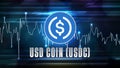 futuristic technology background of USD Coin USDC Price graph Chart coin digital cryptocurrency