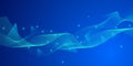 Abstract futuristic technology concept. Gradient digital blue background with wave lines and plexus lines of big data analysis Royalty Free Stock Photo