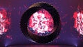 Abstract futuristic technology torus 3D rendering illustration Royalty Free Stock Photo
