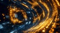 Abstract Futuristic Vortex of Glowing Data Streams, Digital Information Flow, Conceptual Technology