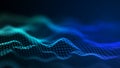 Abstract futuristic wave background. Network connection dots and lines. Digital background. 3d rendering Royalty Free Stock Photo