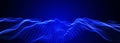 Abstract futuristic wave background. Network connection dots and lines. Digital structure. 3d rendering Royalty Free Stock Photo