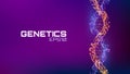 Abstract fututristic dna helix structure. Genetics biology science background. Future dna technology. Royalty Free Stock Photo