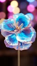 Abstract fututristic glass flower on a dark background