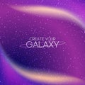 Abstract galaxy background with milky way, stardust, nebula and bright shining stars. Cosmic vector illustration Royalty Free Stock Photo