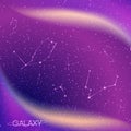 Abstract galaxy background with star constellations, milky way, stardust, nebula and bright shining stars. Cosmic design Royalty Free Stock Photo