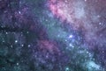 Abstract galaxy background with stars and planets with colorful galaxy motifs of universe night light space