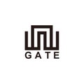 Abstract gate letter w n geometric logo vector