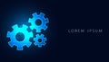 Abstract gear cogs digital concept technology industry construction icon blue futuristic abstract background