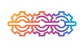 Abstract Gear Mechanism with Interlocking Links, vector design Generative AI Royalty Free Stock Photo
