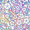 Abstract gear seamless pattern