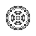 Abstract Gear Wheel Outline Icon on White