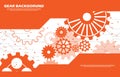 Abstract gear wheel pattern on orange technology background EP.4 Royalty Free Stock Photo