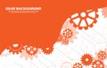 Abstract gear wheel pattern on orange technology background EP.2 Royalty Free Stock Photo