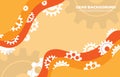 Abstract gear wheel pattern on orange technology background EP.7 Royalty Free Stock Photo