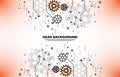 Abstract gear wheel pattern on orange technology background EP.8 Royalty Free Stock Photo