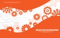 Abstract gear wheel pattern on orange technology background EP.11 Royalty Free Stock Photo