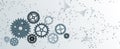 Abstract gear wheels mechanism and network nodes Royalty Free Stock Photo