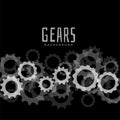 Abstract gears black background design