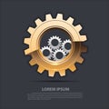 Abstract gears gold silver overlap on gray design modern industrial futuristic background vector Royalty Free Stock Photo