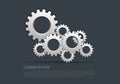 Abstract gears silver overlap on gray design modern industrial futuristic background vector Royalty Free Stock Photo