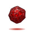 Abstract Red Gemstone Sphere, Geometric Facets and Refraction Royalty Free Stock Photo