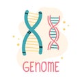 Abstract genome for medical design. Hand drawn vector isolated on white background Royalty Free Stock Photo