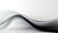 Abstract gentle black and white waves design with smooth curves and soft shadows on clean modern background